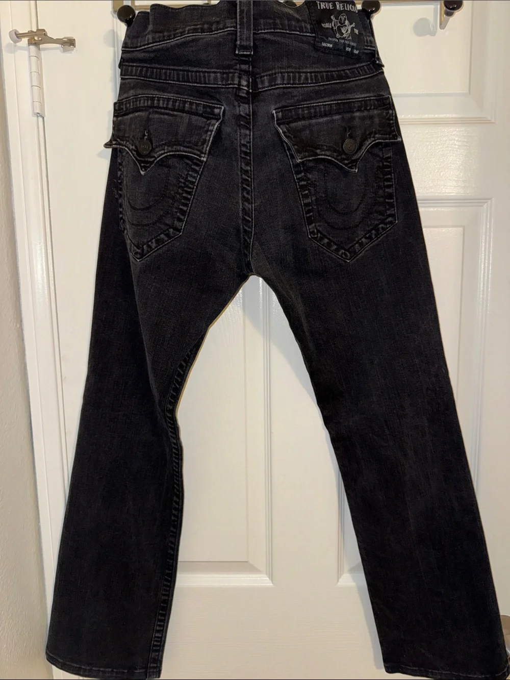 True Religion Men's Straight Black Denim Jeans